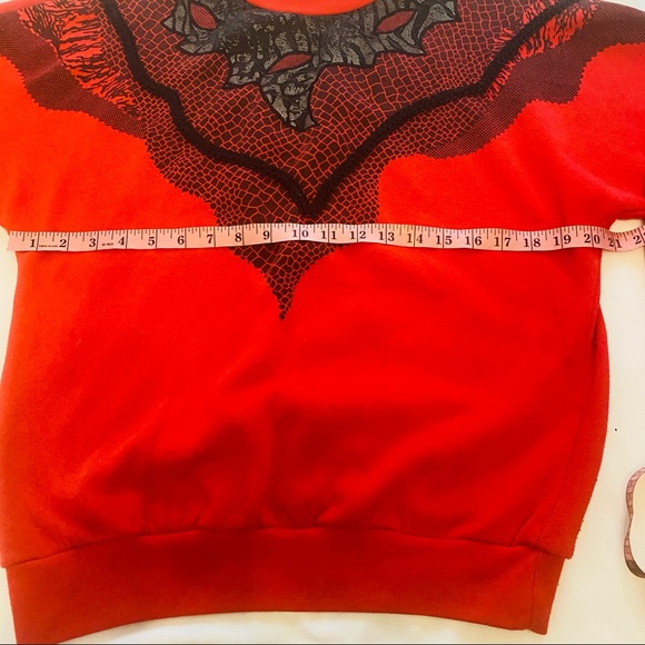 VINTAGE/RETRO 80’s Ruby red zebra/leopard print Crewneck sweater Sz M - Picture 5 of 7